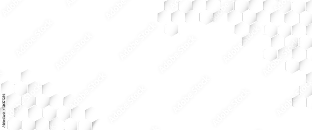 Poster Vector hexagons pattern. Geometric abstract background with simple hexagonal elements. Medical, technology or science design