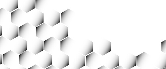 Vector hexagons pattern. Vector illustration geometry science and technology cover web white honeycomb texture.