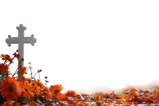 Understanding the history and observance of All Saints Day isolated on transparent background