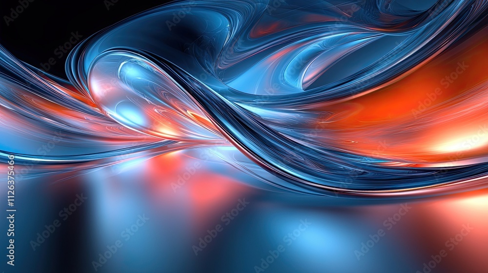 Poster colorful abstract swirls create a mesmerizing visual display of light and motion in a dark environme
