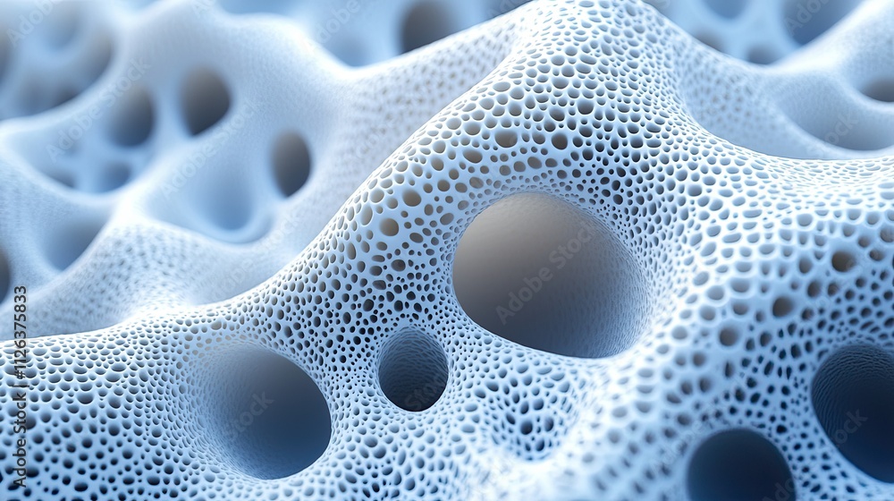 Poster intricate details of porous structure showcasing texture and depth in a close-up view