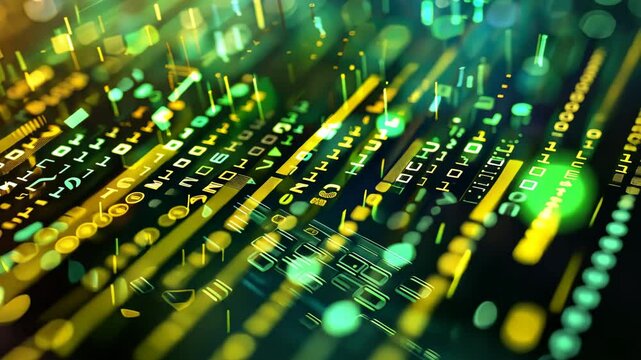 Vibrant Digital Data Streams Exploring Binary Code and Technology