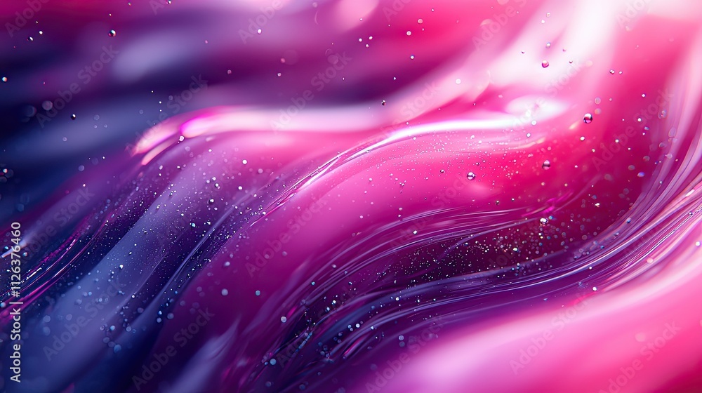 Aufkleber colorful fluid abstract pattern with flowing shapes and shimmering particles