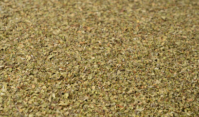 Dry thyme texture, dried marjoram pattern, oregano pile background, ground crushed thyme seasoning mockup