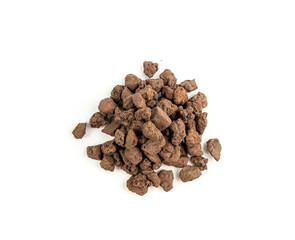 Volcano Stone Isolated, Red Volcanic Pumice, a Cold Piece of Lava, Basalt Extrusive Igneous Rock