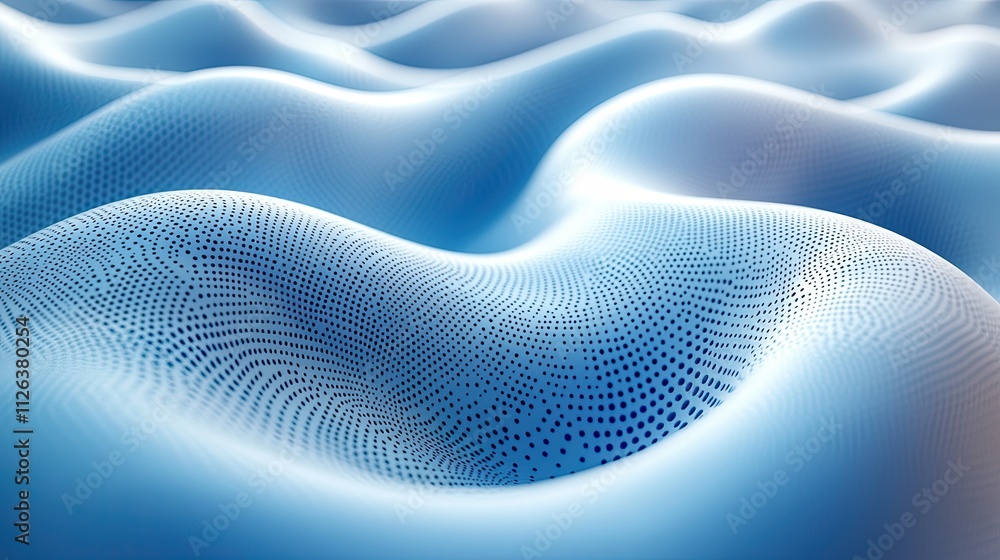 Poster blue abstract waves create a calming texture, resembling smooth water or soft fabric in a tranquil s