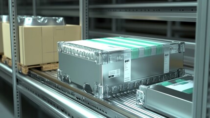 Obraz premium Automated warehouse storage system.