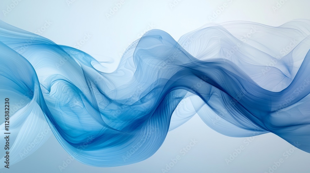 Poster flowing waves of blue in various shades create a soothing visual experience. this artwork resonates 