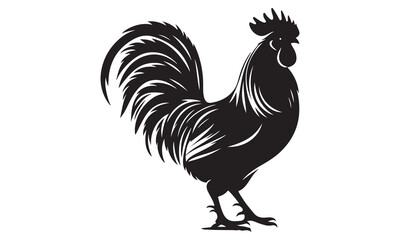Isolated cartoon rooster vector illustration with white background