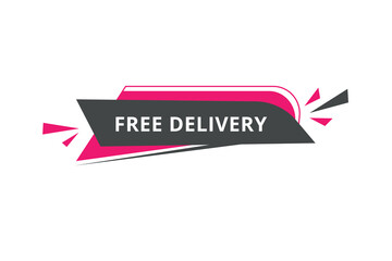 Free delivery banner, vector icon label web element. Modern style template for announcement.