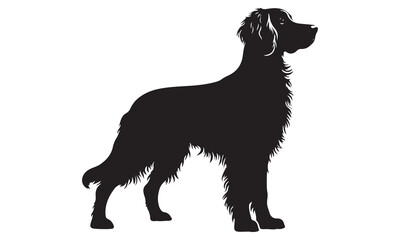Black and white silhouette of a Border Collie puppy, isolated vector illustration of a dog, pet, and nature in simple outline style