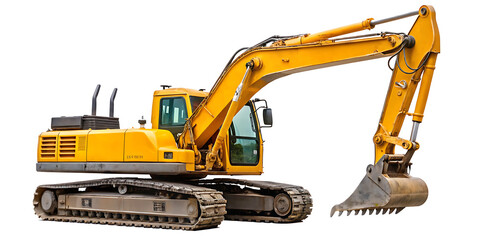 Excavator on white background.AI GENERATED