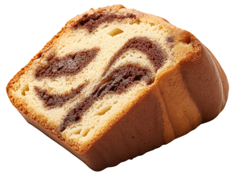 PNG Marble cake slice with chocolate swirl pattern