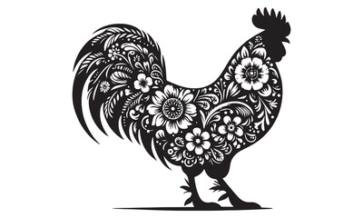 Rooster illustration isolated on a white background
