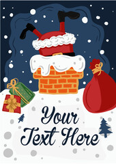 chrismast gift flayer postcard vector editable element