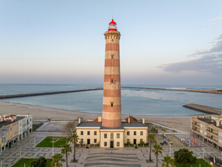 Farol de Aveiro en la freguesia de Gafanha da Nazaré, municipio Ílhavo, Portugal