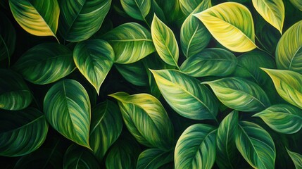 Green leaves background. Generative AI