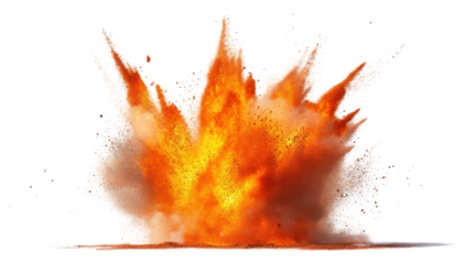PNG Vivid orange powder explosion impact