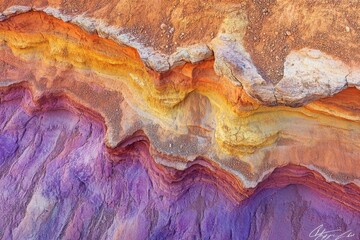 Naklejka premium The image is a close up of a rock formation with a rainbow of colors