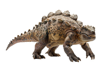 Fototapeta premium Sturdy Ankylosaurus Dinosaur with Powerful Clubbed Tail Isolated on Transparent Background