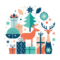 Modern Christmas Clip Art