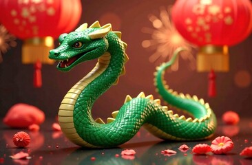 Obraz premium chinese dragon on red background