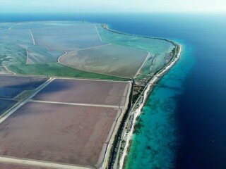 Salt winning Bonaire, drone