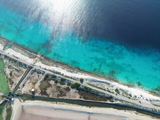 Coast line Bonaire, drone view