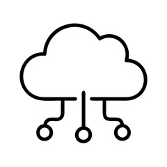 cloud icon, technology vector icon, electronic vector illustration - black outline icon of cloud symbolizing technology, electronic, and evolution in simple design.