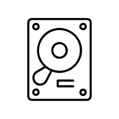Fototapeta premium harddrive icon, technology vector icon, electronic vector illustration - black outline icon of harddrive symbolizing technology, electronic, and evolution in simple design.