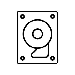 harddrive icon, technology vector icon, electronic vector illustration - black outline icon of harddrive symbolizing technology, electronic, and evolution in simple design.