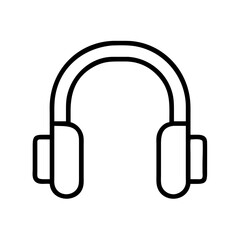 headphones icon, technology vector icon, electronic vector illustration - black outline icon of headphones symbolizing technology, electronic, and evolution in simple design.