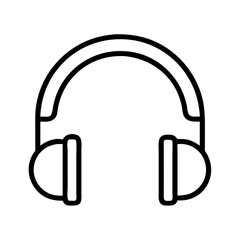 headphones icon, technology vector icon, electronic vector illustration - black outline icon of headphones symbolizing technology, electronic, and evolution in simple design.
