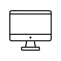 monitor icon, technology vector icon, electronic vector illustration - black outline icon of monitor symbolizing technology, electronic, and evolution in simple design.