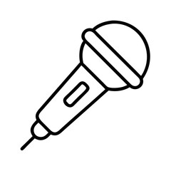 microphoneicon, technology vector icon, electronic vector illustration - black outline icon of microphonesymbolizing technology, electronic, and evolution in simple design.