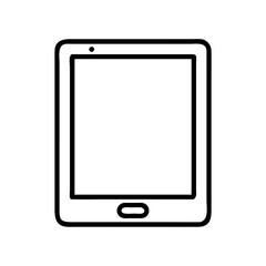 tablet icon, technology vector icon, electronic vector illustration - black outline icon of tablet symbolizing technology, electronic, and evolution in simple design.