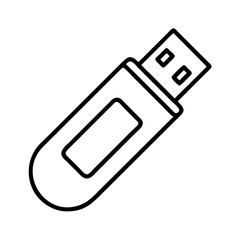 usbstick icon, technology vector icon, electronic vector illustration - black outline icon of usbstick symbolizing technology, electronic, and evolution in simple design.