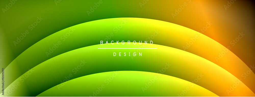 Poster bright rainbow style color gradient with curve round shape line background. vector illustration for 