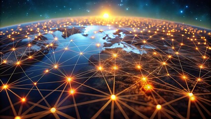 Fototapeta premium Low Light CO2 Emissions: 256x256 Pixel Art, Dark Environment, Glowing Lines, Environmental Impact, Climate Change