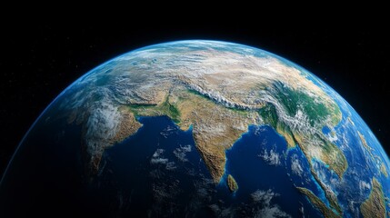 Fototapeta premium Ultra detailed, photorealistic image of Earth from space with a view of the Antarctic Peninsula