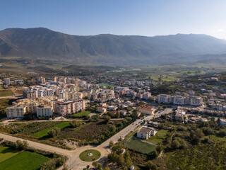 Aerial drone photo of the coastal town of Orikum in Albania.