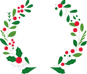 Festive Christmas Wreath Illustration - Holiday Decor Design for Seasonal Cheer