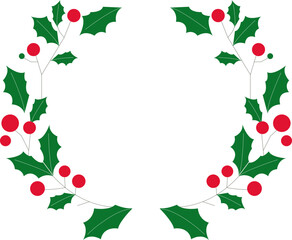 Festive Christmas Wreath Illustration - Holiday Decor Design for Seasonal Cheer