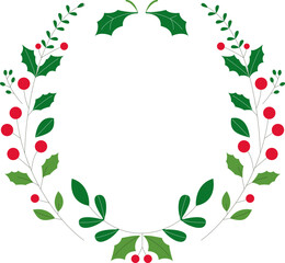 Festive Christmas Wreath Illustration - Holiday Decor Design for Seasonal Cheer