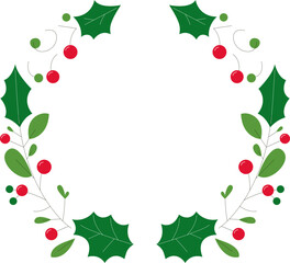 Festive Christmas Wreath Illustration - Holiday Decor Design for Seasonal Cheer