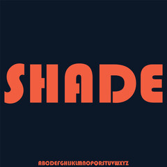shade, a font combination between vintage and modern Japanese type style alphabet