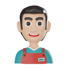 3D Render of Cashier Avatar Representing Retail Illustration
