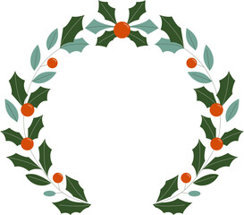 Festive Christmas Wreath Illustration - Holiday Decor Design for Seasonal Cheer