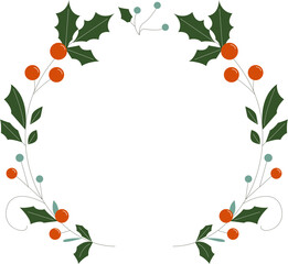 Festive Christmas Wreath Illustration - Holiday Decor Design for Seasonal Cheer