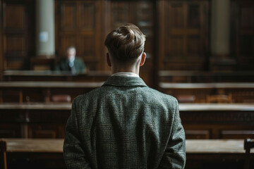 Fototapeta premium Generative AI Image of young Senior male female Judge in Courtroom Wearing Robes